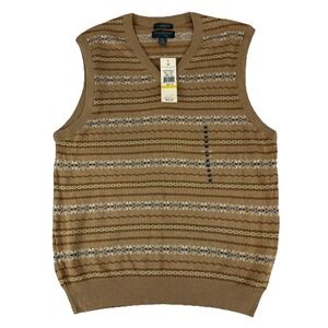 Lyle & Scott Scotland Mens Vest Sweater Medium Combed Cotton Knit Sleeveless NWT